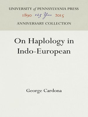 cover image of On Haplology in Indo-European